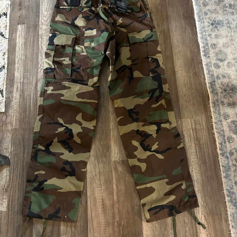 Propper International Cargo Pants Mens Large Green Camouflage Zip Military